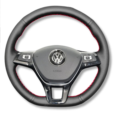 Couvre Volant VW Golf 7 Polo Tiguan Cuir - vue de face - Becquet Voiture