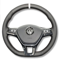 Couvre Volant VW Golf 7 Polo Tiguan Cuir - vue rapprochée - Becquet Voiture