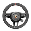 Couvre Volant Porsche 911 992 Taycan Alcantara Cuir Surpiqué