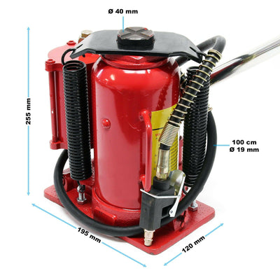Cric Hydraulique Bouteille Pneumatique 12 Tonnes - vue de trois-quarts - Becquet Voiture