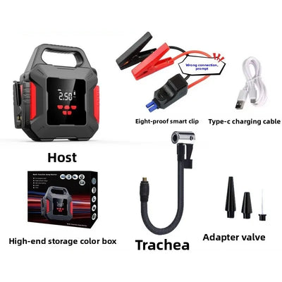 Démarreur Batterie Portable Voiture 12V 39800mAh Compresseur d'Air - détail du montage - Becquet Voiture