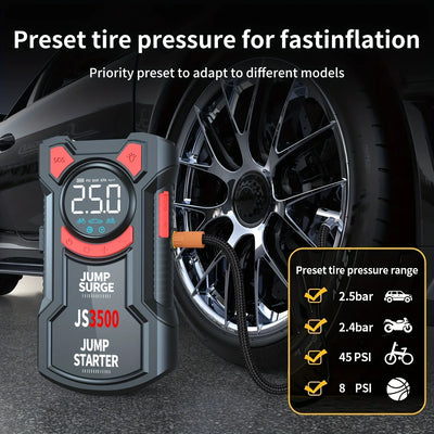 Démarreur Batterie Portable Voiture 5 en 1 3000A avec Pompe à Air - installé sur véhicule - Becquet Voiture