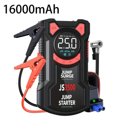 Démarreur Batterie Portable Voiture 5 en 1 3000A avec Pompe à Air - vue rapprochée - Becquet Voiture