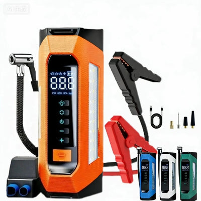 Démarreur Batterie Portable Voiture 6000A avec Compresseur d'Air - vue de face - Becquet Voiture