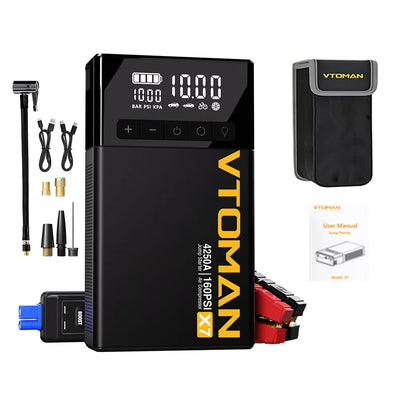 Démarreur de Batterie Voiture 4 en 1 4250A - détail du montage - Becquet Voiture