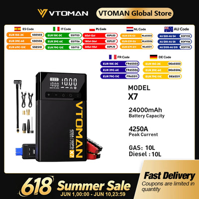 Démarreur de Batterie Voiture 4 en 1 4250A - vue de face - Becquet Voiture