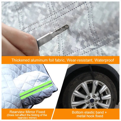 Demi-Bâche Pare-brise Voiture Imperméable Anti-givre - installé sur véhicule - Becquet Voiture