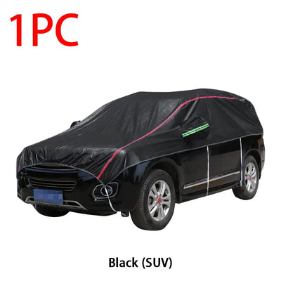 Demi-Bâche Universelle Voiture Imperméable SUV Berline - détail du montage - Becquet Voiture
