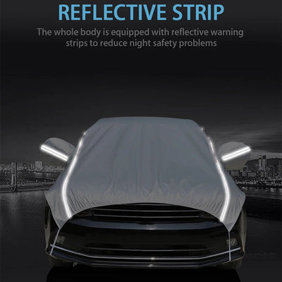 Demi-Bâche Universelle Voiture Imperméable SUV Berline - installé sur véhicule - Becquet Voiture