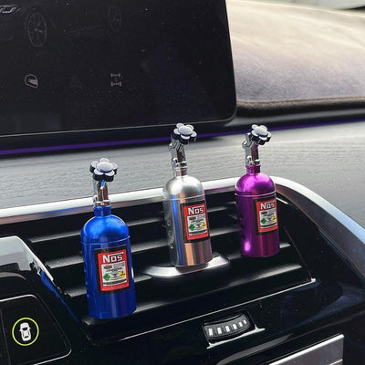 Désodorisant Voiture Bouteille NOS Style Racing - vue de profil - Becquet Voiture