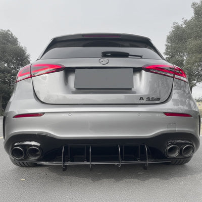 Diffuseur Arriere 4 Ailettes Mercedes A35 A45S W177 - vue de profil - Becquet Voiture