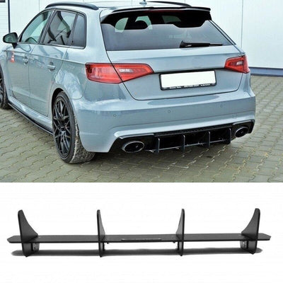 Diffuseur Arrière Ailettes Audi S3 RS3 8V - vue arrière - Becquet Voiture