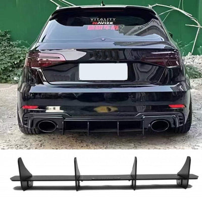 Diffuseur Arrière Ailettes Audi S3 RS3 8V - vue de trois-quarts - Becquet Voiture