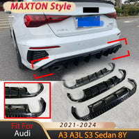 Rear Diffuser Audi A3 S3 8Y 2021-2024 - front view - Becquet Voiture