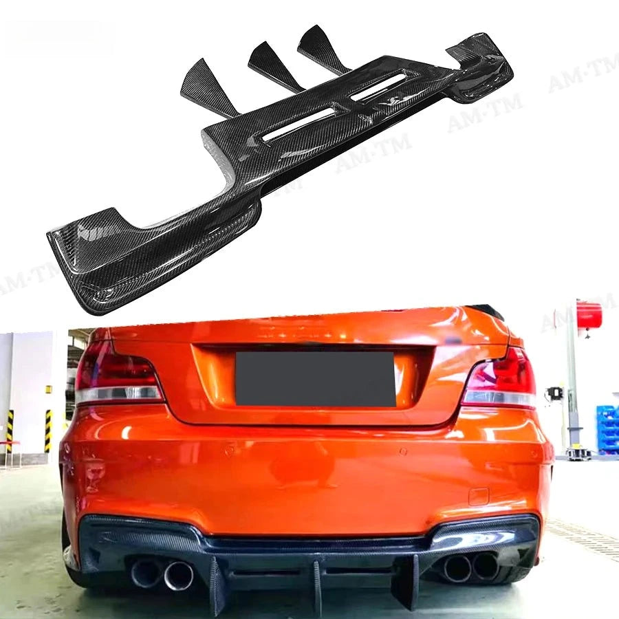 Diffuseur Arrière Carbone BMW Série 1 E82 E87 Coupé - vue de face - Becquet Voiture