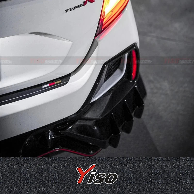 Diffuseur Arrière Carbone Honda Civic Type R FK8 2017-2019 - installé sur véhicule - Becquet Voiture