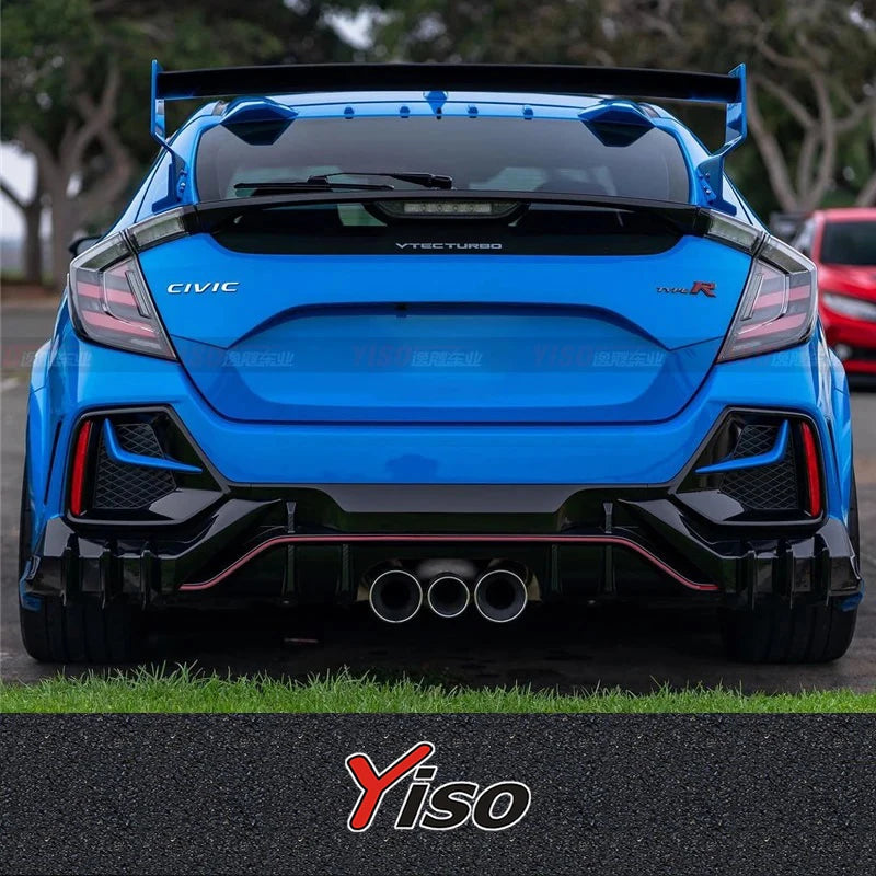 Diffuseur Arrière Carbone Honda Civic Type R FK8 2017-2019 - vue arrière - Becquet Voiture