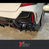 Diffuseur Arrière Carbone Honda Civic Type R FK8 2017-2019 - vue de trois-quarts - Becquet Voiture