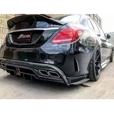 Diffuseur Arrière Carbone Mercedes Classe C W205 C63 - vue de profil - Becquet Voiture