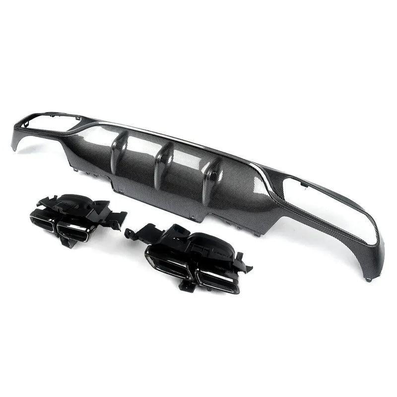 Diffuseur Arrière Carbone Mercedes Classe E W213 2016-2020 - vue de trois-quarts - Becquet Voiture