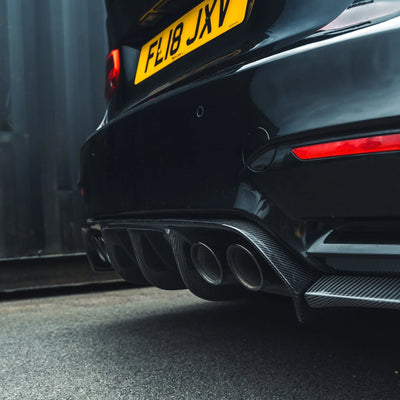 Diffuseur Arrière Fibre Carbone BMW M3 M4 F80 F82 - installé sur véhicule - Becquet Voiture