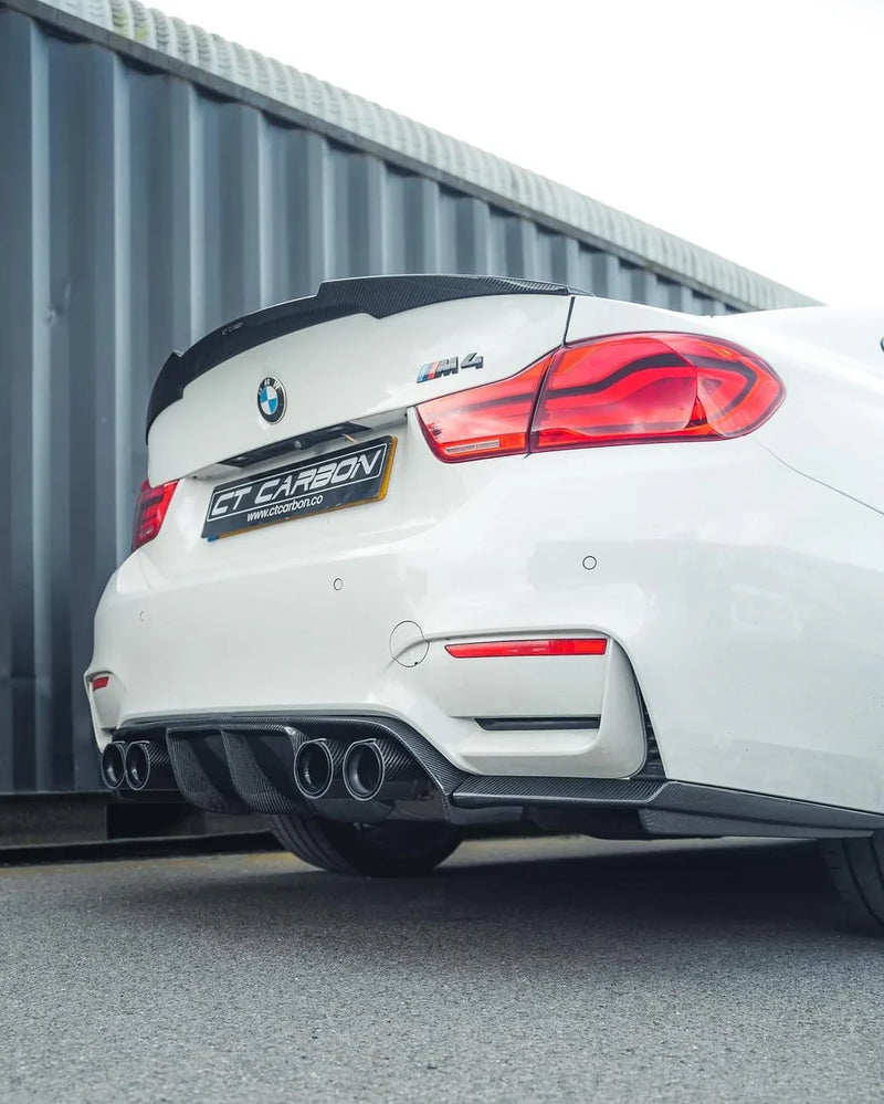 Diffuseur Arrière Fibre Carbone BMW M3 M4 F80 F82 - vue rapprochée - Becquet Voiture