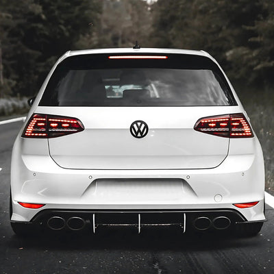 Diffuseur Arrière Golf 7 GTI R Maxton Look Noir ABS - détail du montage - Becquet Voiture