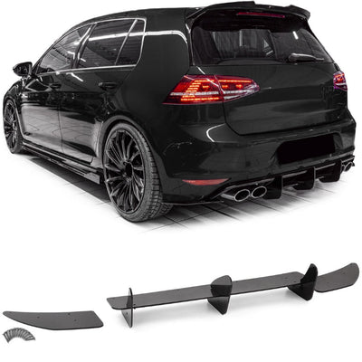 Diffuseur Arrière Golf 7 GTI R Maxton Look Noir ABS - vue arrière - Becquet Voiture