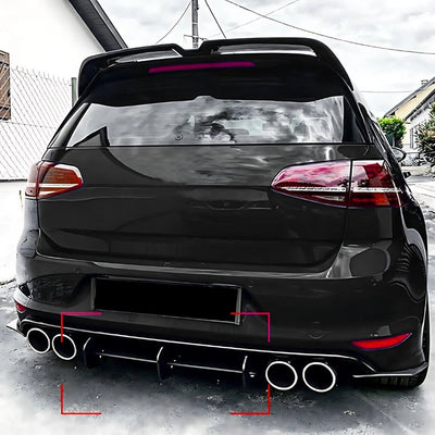 Diffuseur Arrière Golf 7 GTI R Maxton Look Noir ABS - vue de profil - Becquet Voiture