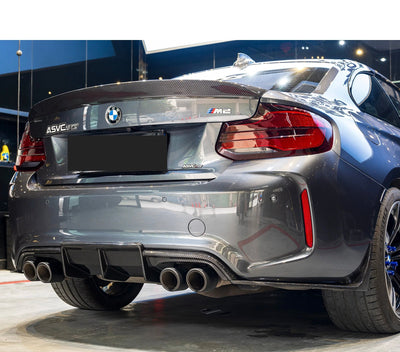 Diffuseur Arrière KB Carbone Sèche BMW M2 F87 - vue arrière - Becquet Voiture
