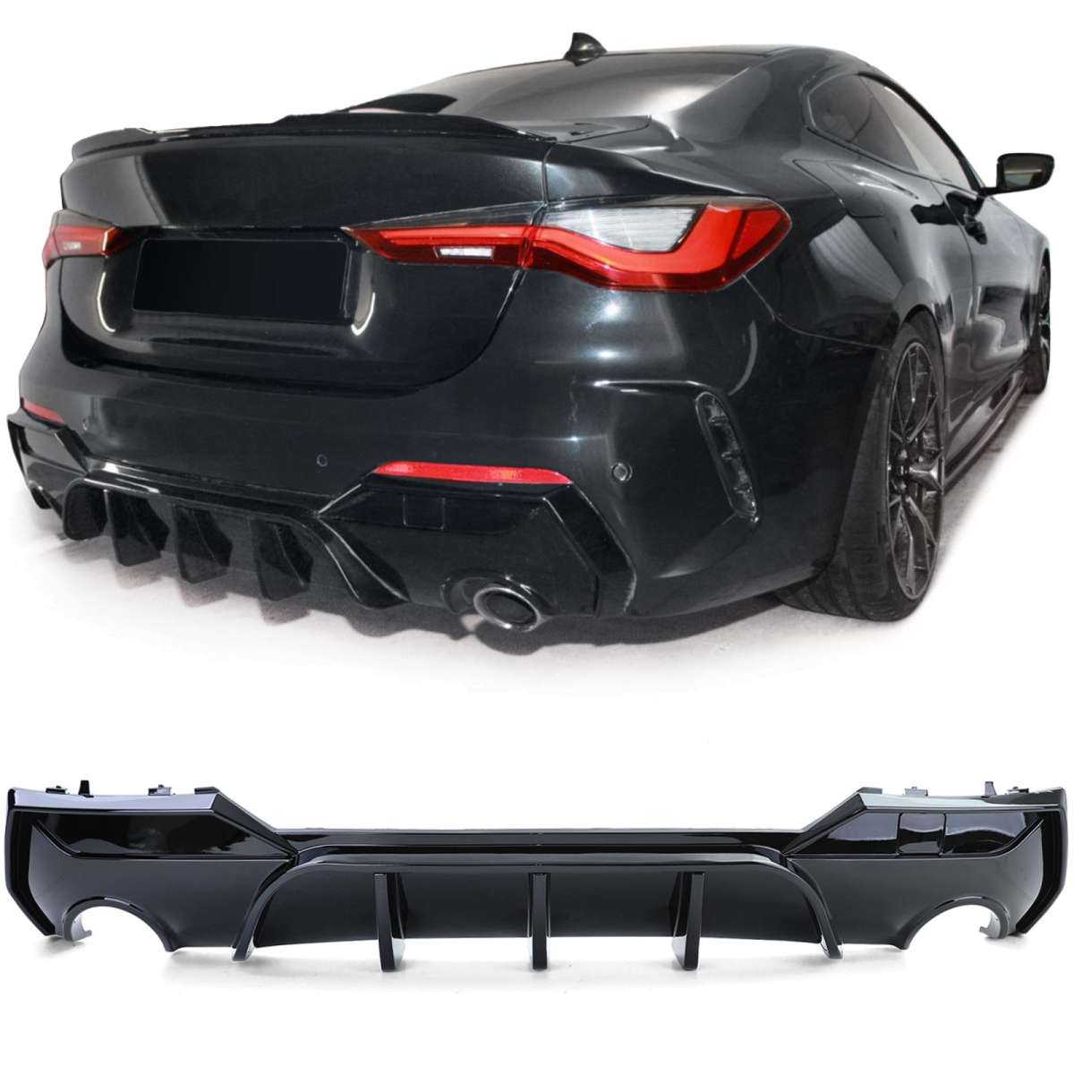 Diffuseur arrière M Performance BMW Série 4 G22 G26 2020-2024 - vue de face - Becquet Voiture