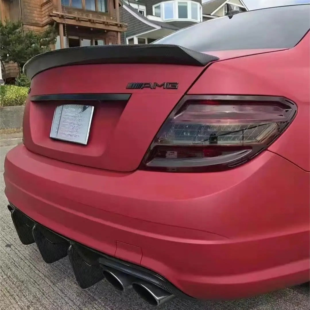 Diffuseur Arrière Mercedes C63 AMG W204 Fibre de carbone 2008 2011 - vue de face - Becquet Voiture