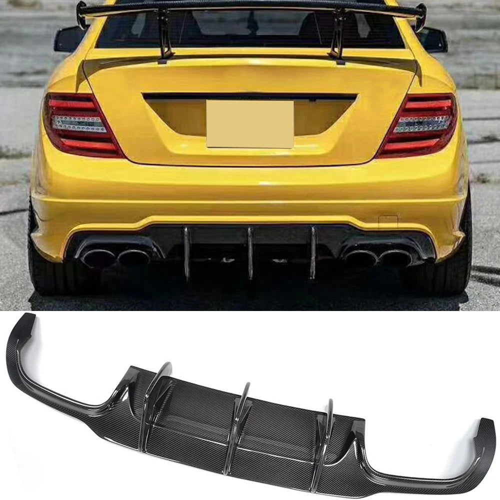 Diffuseur Arrière Mercedes C63 AMG W204 Fibre de carbone 2012 2014 - vue de face - Becquet Voiture