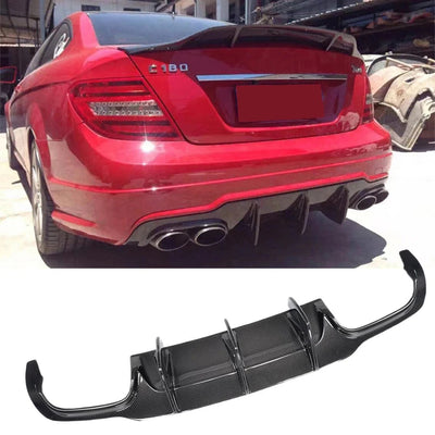 Diffuseur Arrière Mercedes C63 AMG W204 Fibre de carbone 2012 2014 - vue de profil - Becquet Voiture