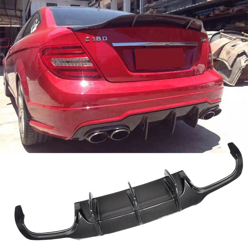 Diffuseur Arrière Mercedes C63 AMG W204 Fibre de carbone 2012 2014 - vue de profil - Becquet Voiture