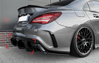 Diffuseur arrière Mercedes CLA 45 C117 noir brillant - vue de face - Becquet Voiture