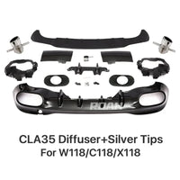 Diffuseur Arrière Mercedes CLA W118 C118 2019+ - détail du montage - Becquet Voiture