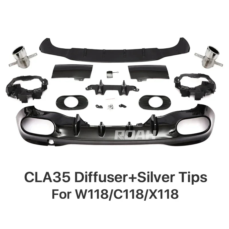 Diffuseur Arrière Mercedes CLA W118 C118 2019+ - détail du montage - Becquet Voiture
