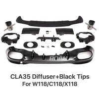 Diffuseur Arrière Mercedes CLA W118 C118 2019+ - vue de dessus - Becquet Voiture