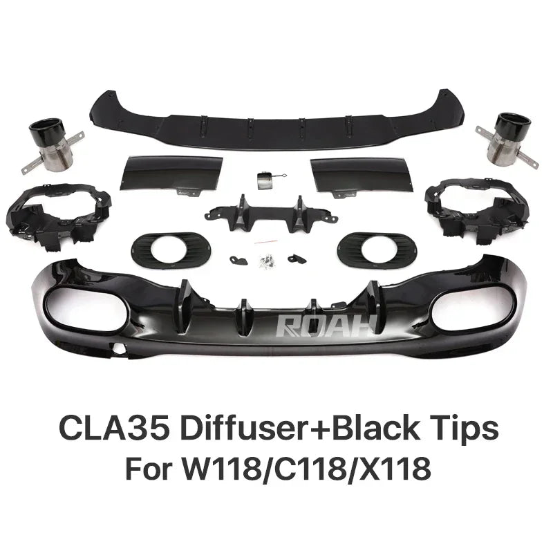Diffuseur Arrière Mercedes CLA W118 C118 2019+ - vue de dessus - Becquet Voiture