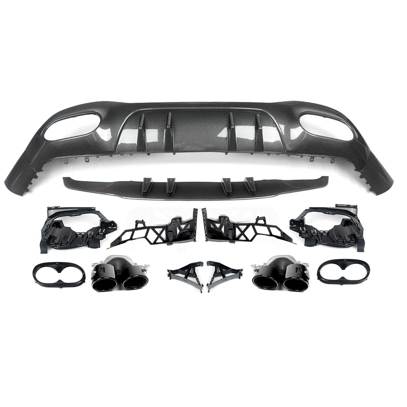 Diffuseur Arrière Mercedes Classe A W177 2019-2020 - détail du montage - Becquet Voiture