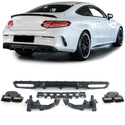 Diffuseur arrière Mercedes Classe C W205 coupé type AMG - vue de profil - Becquet Voiture