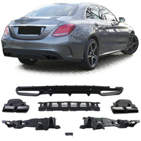Diffuseur arrière Mercedes Classe C W205 type AMG - vue de profil - Becquet Voiture