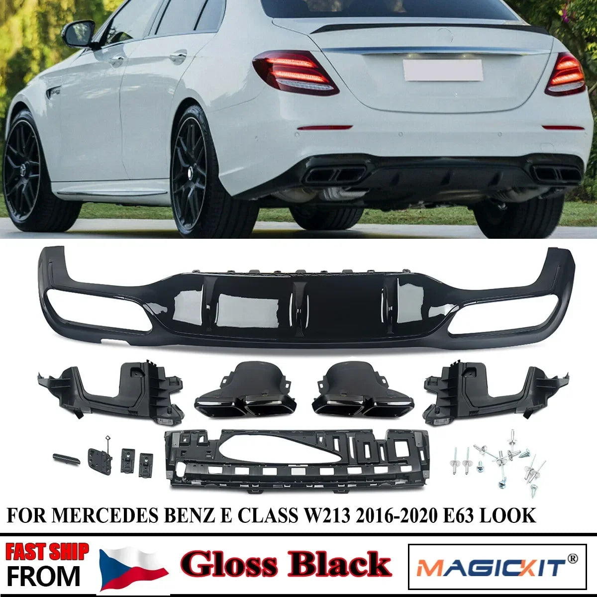 Diffuseur Arriere Mercedes W213 AMG E63 - vue de face - Becquet Voiture