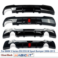Diffuseur Arrière Noir BMW Série 3 E92 E93 2006-2013 - vue de face - Becquet Voiture