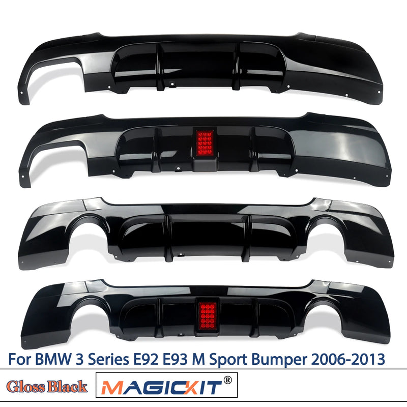 Diffuseur Arrière Noir BMW Série 3 E92 E93 2006-2013 - vue de face - Becquet Voiture