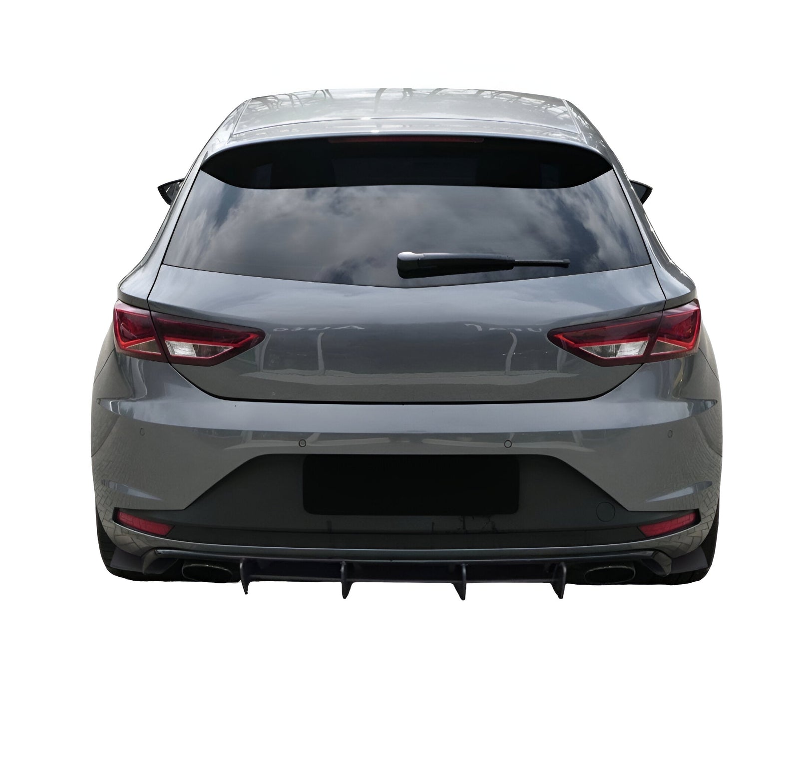 Diffuseur arrière Seat Leon Cupra 5F 2012-2020 noir brillant - vue de face - Becquet Voiture