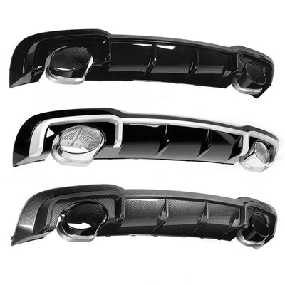 Diffuseur Arriere Style RS3 8V Embouts Carbone Chrome - vue de profil - Becquet Voiture