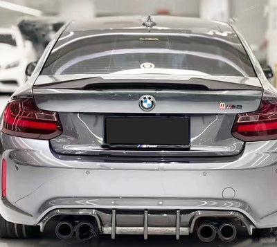 Diffuseur Arrière T.K Carbone Noir BMW M2 F87 - vue arrière - Becquet Voiture