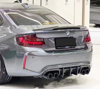 Diffuseur Arrière T.K Carbone Noir BMW M2 F87 - vue de profil - Becquet Voiture